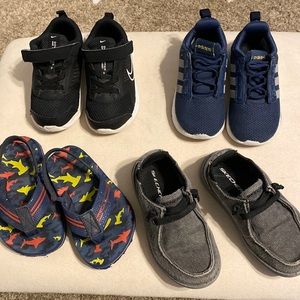 PACKAGE DEAL - 4 pairs of toddler boys size 8 shoes.